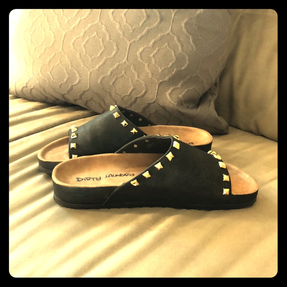 “Dirty Laundry” Studded Black Sandals